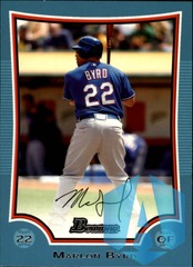 2009 Bowman Blue 034/500 Marlon Byrd #84 Texas Rangers
